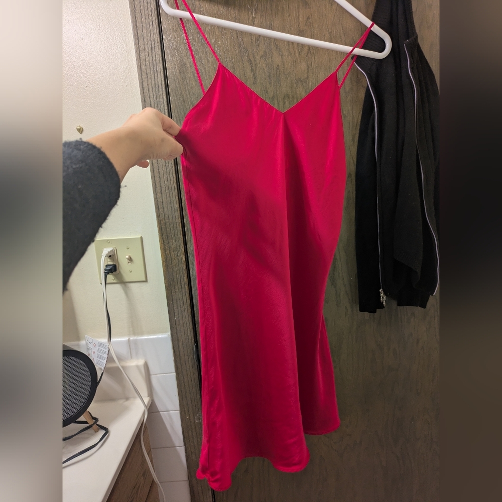 Vintage Gold Label Victoria's Secret Cherry Red Valentine's Silk Slip